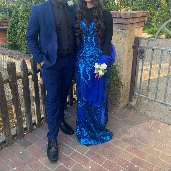 Electric Blue long gown - Picture 1 of 4